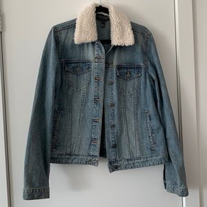 Fall Denim Jacket with Detachable Collar from Long Tall Sally
